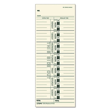 TOPS™ Time Clock Cards, Replacement For M-33, One Side, 3.5 X 9, 500-box freeshipping - TVN Wholesale